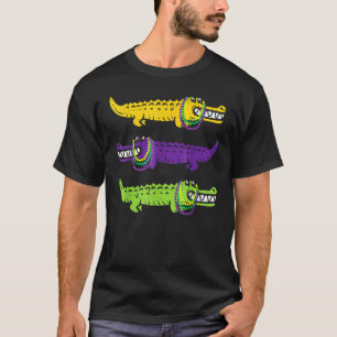 Alligator Crocodiles Louisiana Mardi Gras Party Bo T-Shirt