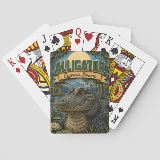 Alligator Cypress Sumpf POPCUT Spielkarten (Rückseite)