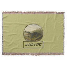 Alligator Dark Khaki Throw Blanket