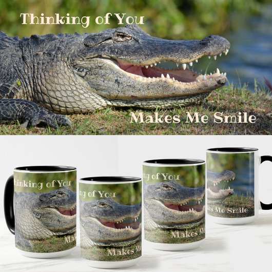 Alligator denkt, macht mich lächeln Foto Tasse