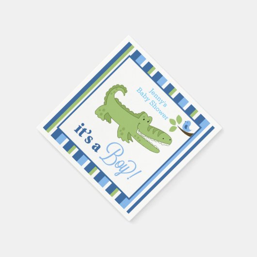 Alligator Es ist ein Junge Custom Napkin Serviette (Ecke)