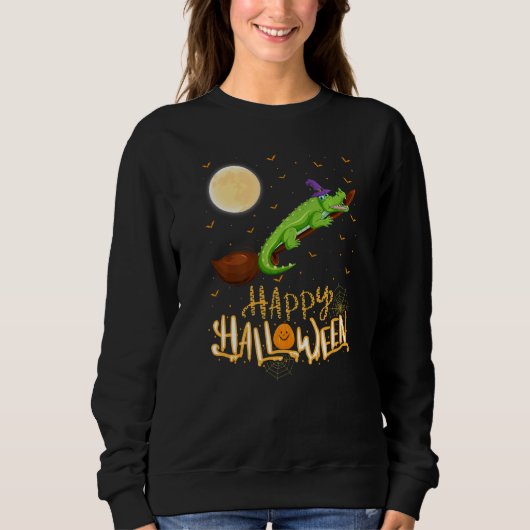 Alligator-Fahrt Hexe Schrotflinte Alligator Hallow Sweatshirt (Vorderseite)