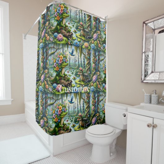 Alligator Fantasy Sumamp Thunder_Cove Duschvorhang (Beispiel)