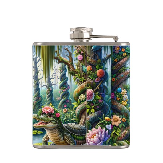 Alligator Fantasy Sumamp Thunder_Cove Flachmann (Rückseite)