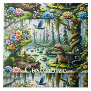 Alligator Fantasy Sumamp Thunder_Cove Fliese