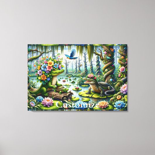 Alligator Fantasy Sumamp Thunder_Cove Leinwanddruck (Vorderseite)