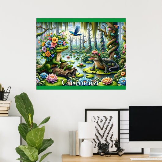 Alligator Fantasy Sumamp Thunder_Cove Poster (Heimbüro)