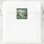 Alligator Fantasy Sumamp Thunder_Cove Quadratischer Aufkleber (Tasche)