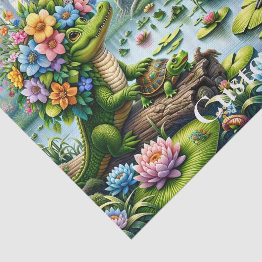 Alligator Fantasy Sumamp Thunder_Cove Seidenpapier (Ausschnitt)