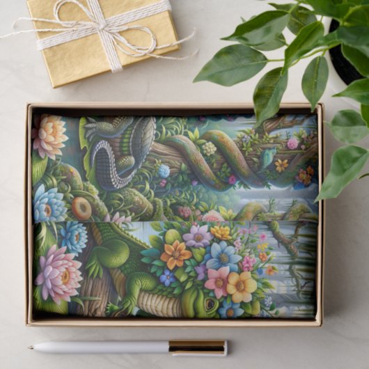 Alligator Fantasy Sumamp Thunder_Cove Seidenpapier (Geschenk)