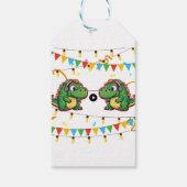 Alligator Festive Colorful Music Baby Dusche Geschenkanhänger (Rückseite)