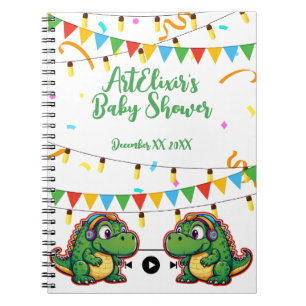Alligator Festive Colorful Music Baby Dusche Notizblock