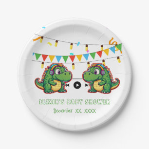 Alligator Festive Farbige Musik Baby Shower Pappteller