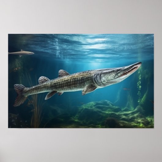 Alligator Fische schwimmen Fisch Print Poster (Vorne)