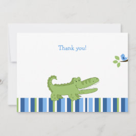 Alligator Flat Vielen Dank - Blau/Grün Mitteilungskarte