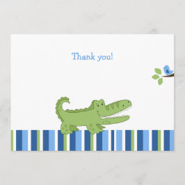 Alligator Flat Vielen Dank - Blau/Grün Mitteilungskarte