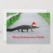 Alligator Frohe Weihnachten aus Florida lustig Karte (Vorderseite)