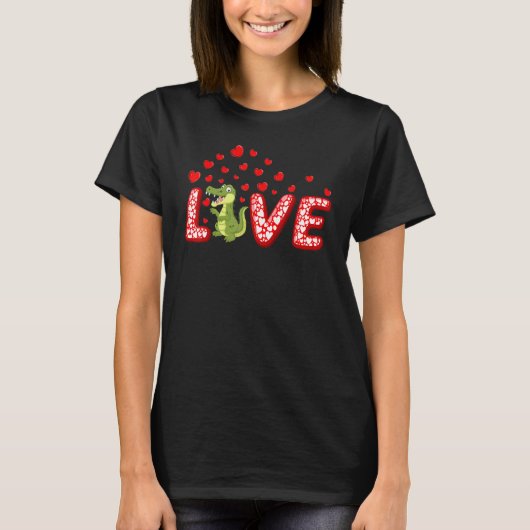 Alligator Funny Hearts Liebe Alligator Valentine S T-Shirt (Vorderseite)