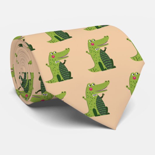 Alligator Funny Neck Tie Krawatte (Gerollt)