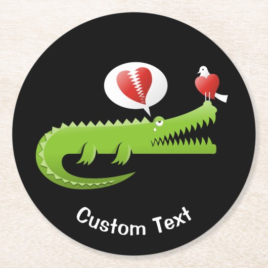 Alligator für den Untersetzer Liebe Round Paper (Vorderseite)