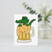 Alligator für die Bier-Tasse Postkarte (Stehend Vorderseite)
