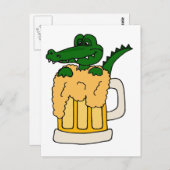 Alligator für die Bier-Tasse Postkarte (Vorne/Hinten)