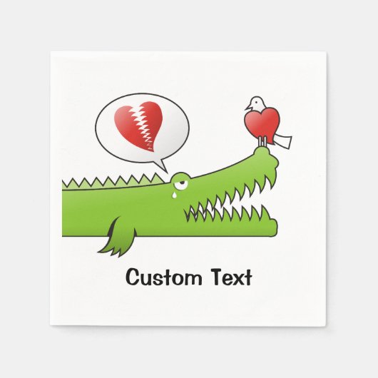 Alligator für Liebe Papier Napkins Serviette (Vorderseite)
