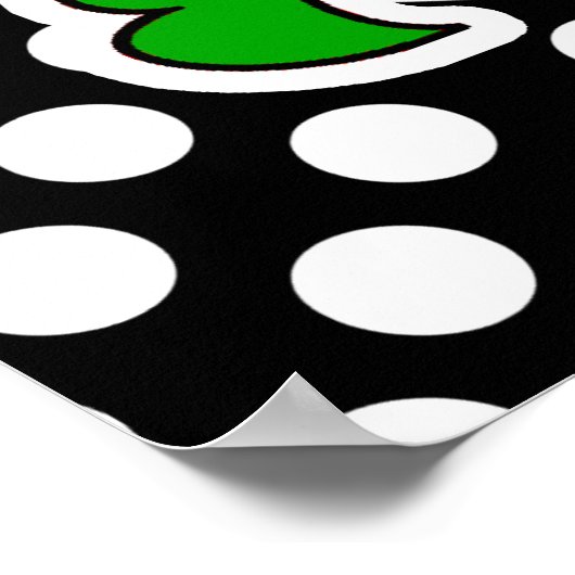 Alligator für schwarze und weiße Polka-Punkte Poster (Ecke)