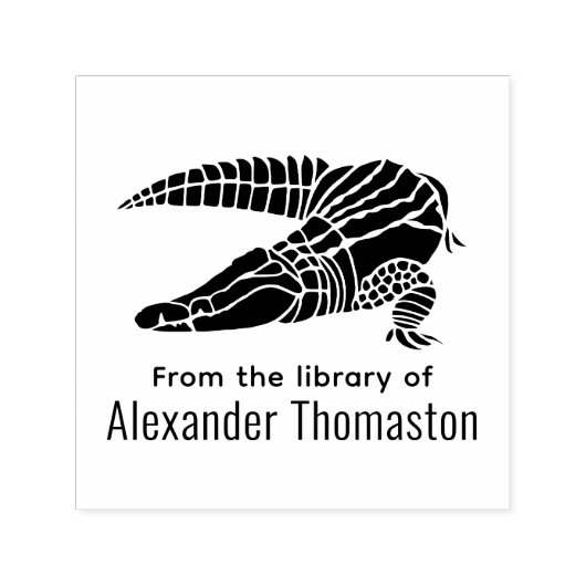 Alligator Gator aus der Bibliothek von Ex Libris Permastempel (Design)
