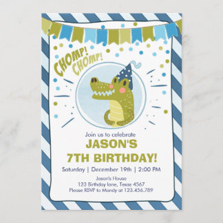 Alligator Geburtstagseinladung Alligator Party Boy Einladung