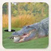 Alligator, gefährliche Lüge auf Golfplatz Rechteckiger Pappuntersetzer (Vorderseite)