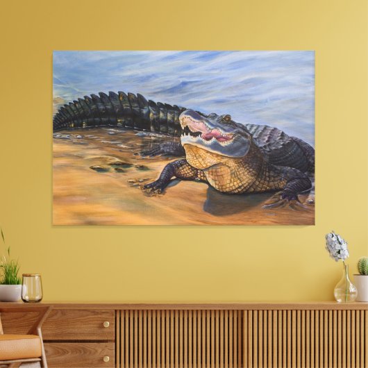 Alligator. Gefecht Leinwanddruck (Insitu (Wohnzimmer))