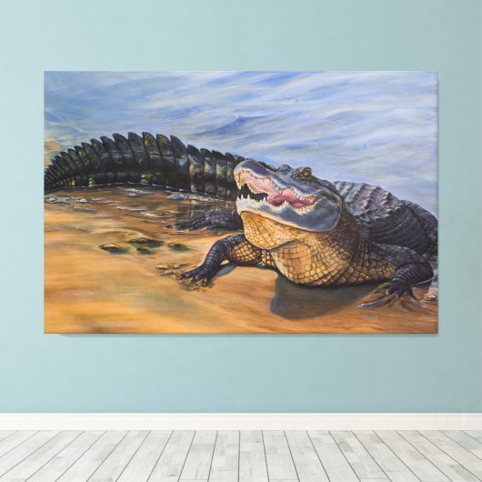 Alligator. Gefecht Leinwanddruck (Insitu (Holzboden))