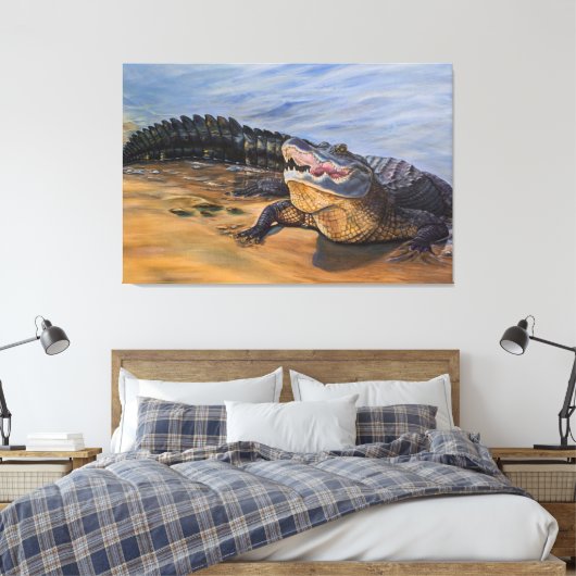 Alligator. Gefecht Leinwanddruck (Insitu (Schlafzimmer))
