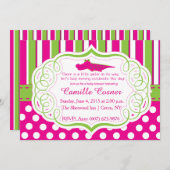 ALLIGATOR GIRL BABY SHOWITE INVITE EINLADUNG (Vorne/Hinten)