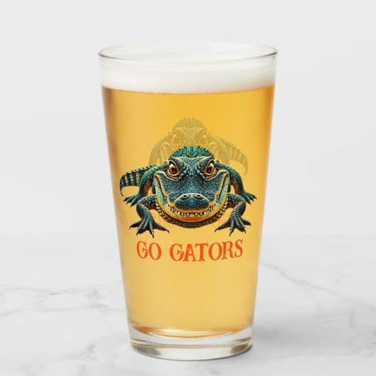 Alligator - Go Gators Glas (Vorne (Gefüllt))