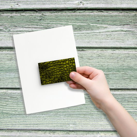 Alligator Gold Color Imitate Leather Rechteckiger Aufkleber