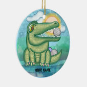 Alligator Golf Keramik Ornament (Rechts)