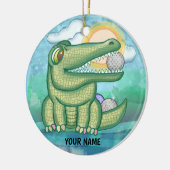 Alligator Golf Keramik Ornament (Links)