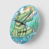 Alligator Golf Runde Wanduhr (Winkel)