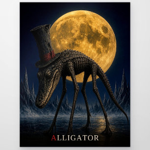 Alligator-Gotischer-Hut gotisch Surreal Postkarte
