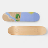 Alligator Green Whimsical Cartoon Art Skateboard (Horizontal)