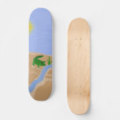 Alligator Green Whimsical Cartoon Art Skateboard (Vorderseite)