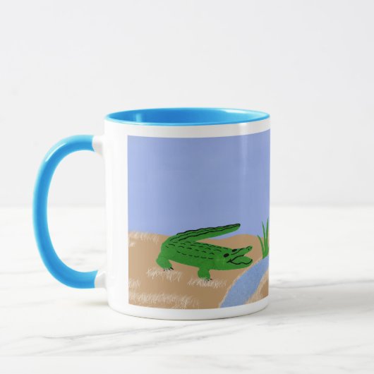Alligator Green Whimsical Cartoon Art Tasse (Links)