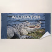 Alligator Grinning Gator Fotografie Strandtuch (Vorderseite)