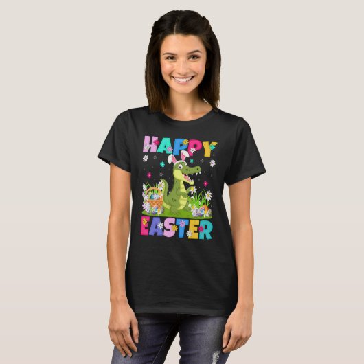 Alligator Happy Easter Bunny Alligator Ostern Su T-Shirt (Vorne ganz)