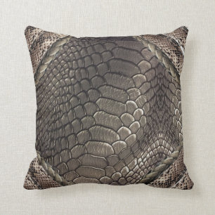 Alligator-Hautdruck und Snakeskin-Druck Kissen