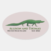 Alligator Hochzeitsticker. Florida South Carolina.