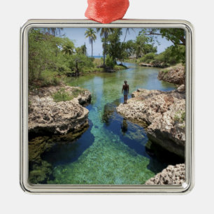Alligator Hole, Black River Town, Jamaika Silbernes Ornament