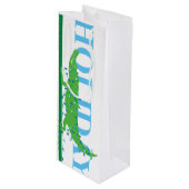 Alligator Holiday Wine Bag Geschenktüte Für Weinflaschen (Vorderseite Schrägansicht)